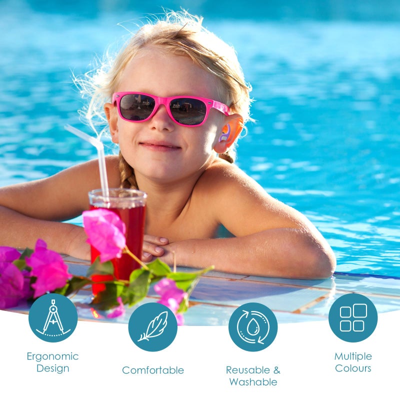 QQJOYCCI Swimming Ear Plugs for Kids  3 Pairs Waterproof Reusable Silicone Swim Ear Plugs for Pool Bath Showering Surfing for 4-12 Years Olds Children - Image 5